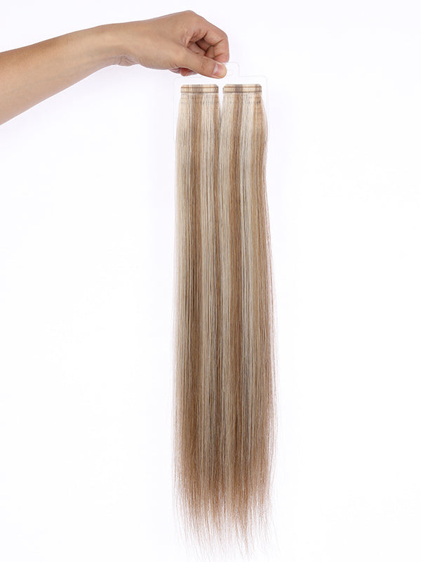 Free shipping White girl hair piano color highlight color European hair tape extensions one pcs custom accept