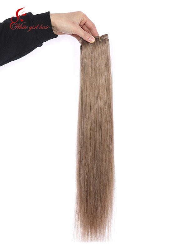 Free shipping White girl hair 7# color European hair weft extensions one pcs custom accept