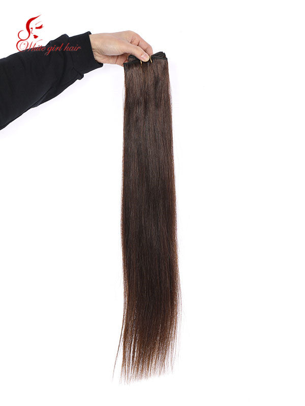 Free shipping White girl hair 3# color European hair weft extensions one pcs custom accept