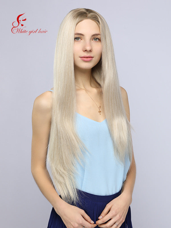 White girl wigs Synthetic lace wigs Very long Hony Blond Lace front wigs