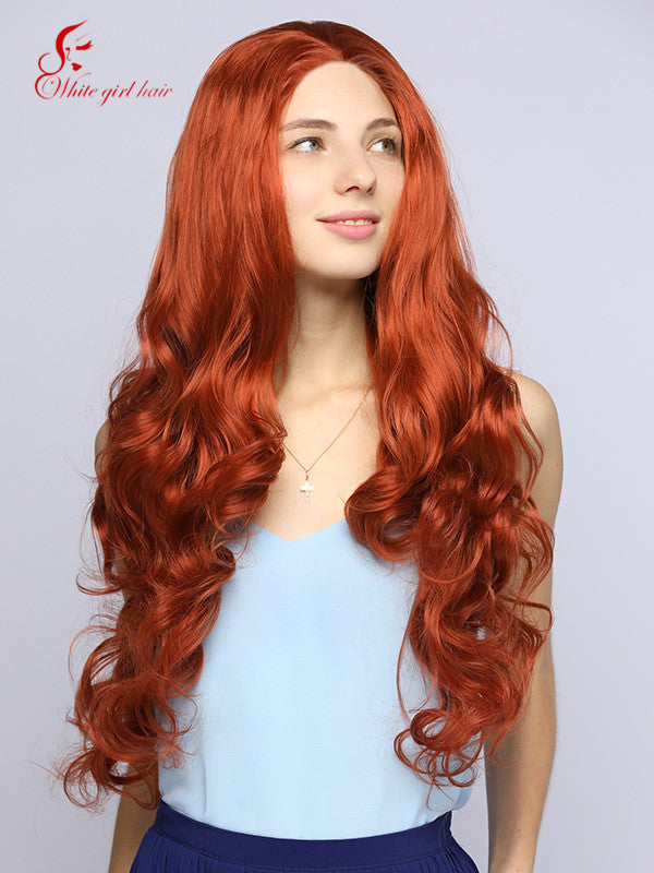 White girl wigs Synthetic lace wigs Very long Lovely curly Lace front wigs