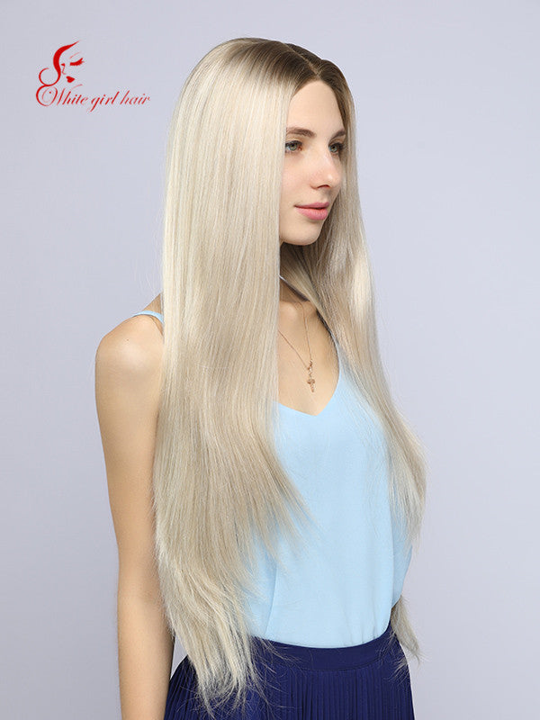 White girl wigs Synthetic lace wigs Very long Hony Blond Lace